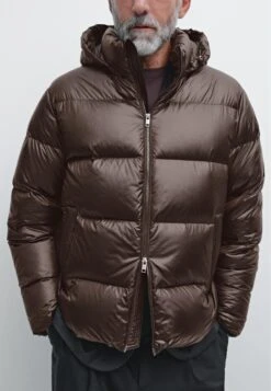 Massimo Dutti WATER-REPELLENT SATIN PUFFER - Down Coat - Dark Brown -Massimo Dutti Shop 406f73881e9c4b72be570e9ab4b1d4c5