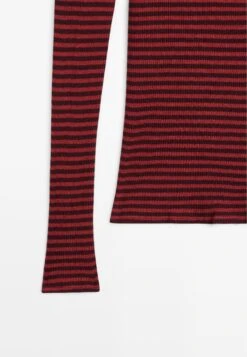 Massimo Dutti STRIPED LONG SLEEVE WITH TRIM DETAIL - Long Sleeved Top - Red -Massimo Dutti Shop 407d6e0777344bcc8dd4f4b24e7e722e
