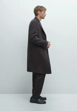 Massimo Dutti LONG WITH LAPEL COLLAR - Classic Coat - Dark Grey -Massimo Dutti Shop 40814dc577a9438fb87c2ca61912a28c