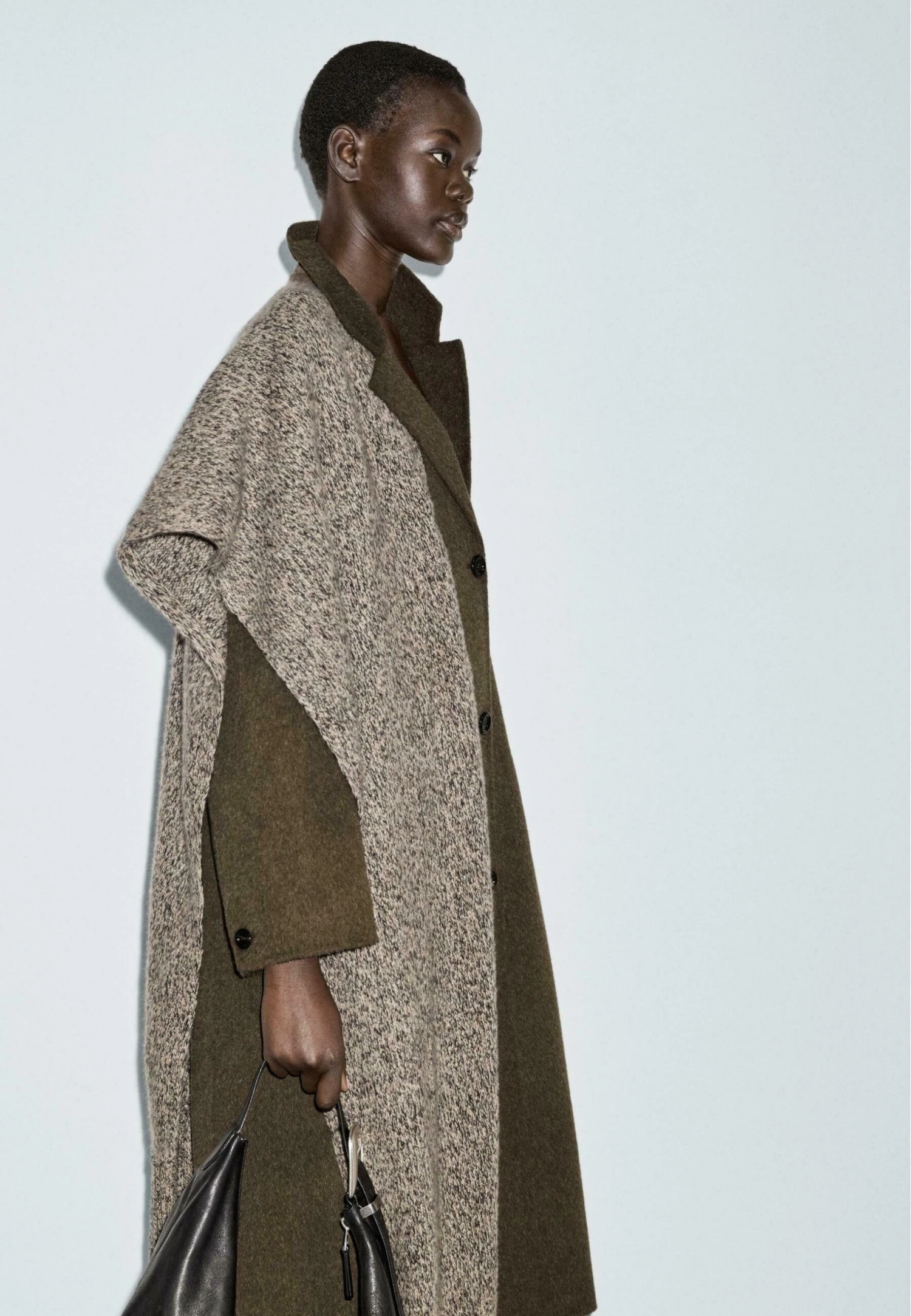 Massimo Dutti LONG BLEND - Classic Coat - Khaki 7 Massimo Dutti LONG BLEND - Classic Coat - Khaki - Image 5