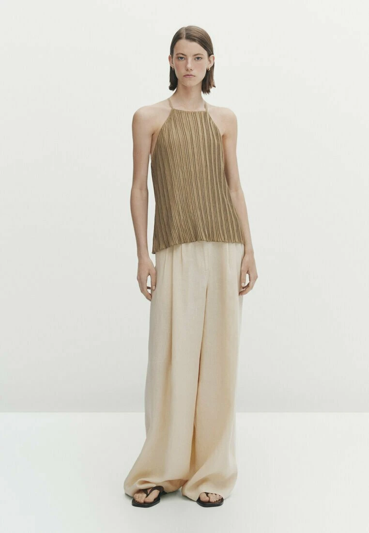 Massimo Dutti Pleated Strappy- Top - Brown 4 Massimo Dutti Pleated Strappy- Top - Brown - Image 2