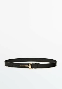 Massimo Dutti With Golden Piece - Belt - Black -Massimo Dutti Shop 413742136c84415baec9af7e946eca62