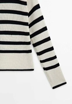 Massimo Dutti Striped With Interwoven Shoulders - Jumper - Beige -Massimo Dutti Shop 4147b3273b3f4690ad2250fc372daa95