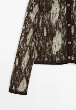 Massimo Dutti BUTTONED SNAKESKIN PRINT - Cardigan - Dark Brown -Massimo Dutti Shop 4178fee527664b37a546e7f42c27ca63
