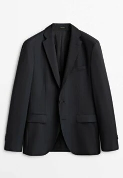 Massimo Dutti Check Texture Suit - Blazer Jacket - Blue -Massimo Dutti Shop 418e073c2707472c9ef070955c32616c