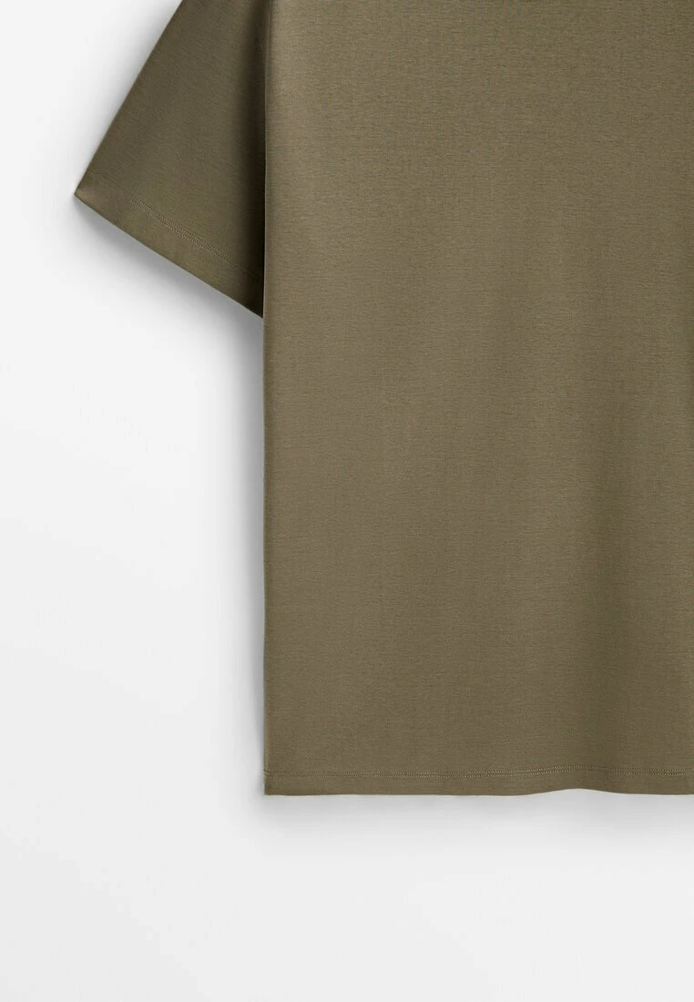 Massimo Dutti Studio -Short Sleeve - Basic T-Shirt - Khaki 10 Massimo Dutti Studio -Short Sleeve - Basic T-Shirt - Khaki - Image 8