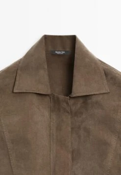 Massimo Dutti GARMENT WITH ZIP ON THE CHEST - Blouse - Dark Brown -Massimo Dutti Shop 419b8e08f33b410fae24ad6dece5421a