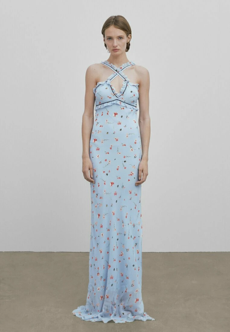Massimo Dutti Studio - Long Strappy Floral Print - Maxi Dress - Light Blue 3 Massimo Dutti Studio - Long Strappy Floral Print - Maxi Dress - Light Blue
