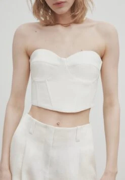 Massimo Dutti Studio Bustier- Top - White