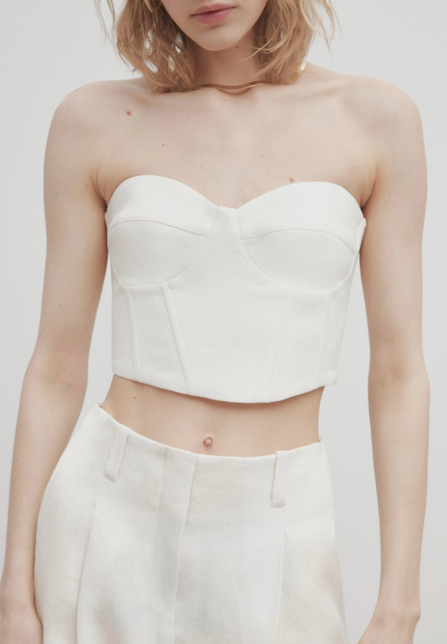 Massimo Dutti Studio Bustier- Top - White 3 Massimo Dutti Studio Bustier- Top - White