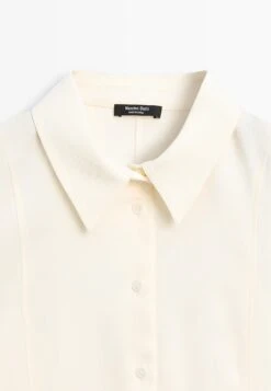 Massimo Dutti FLUID FITTED GARMENT - Button-down Blouse - White -Massimo Dutti Shop 41f35e15c0e6413a9883223d68052310