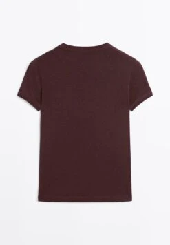 Massimo Dutti CREW NECK WITH SHORT SLEEVES - Basic T-shirt - Bordeaux -Massimo Dutti Shop 41fce0483534408989ac5a073f4e268e