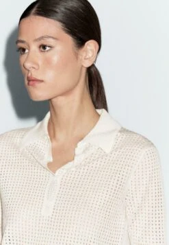 Massimo Dutti POLO COLLAR WITH SHORT SLEEVES - Polo Shirt - WHITE -Massimo Dutti Shop 4237be5262dd4756839b4105d728d322