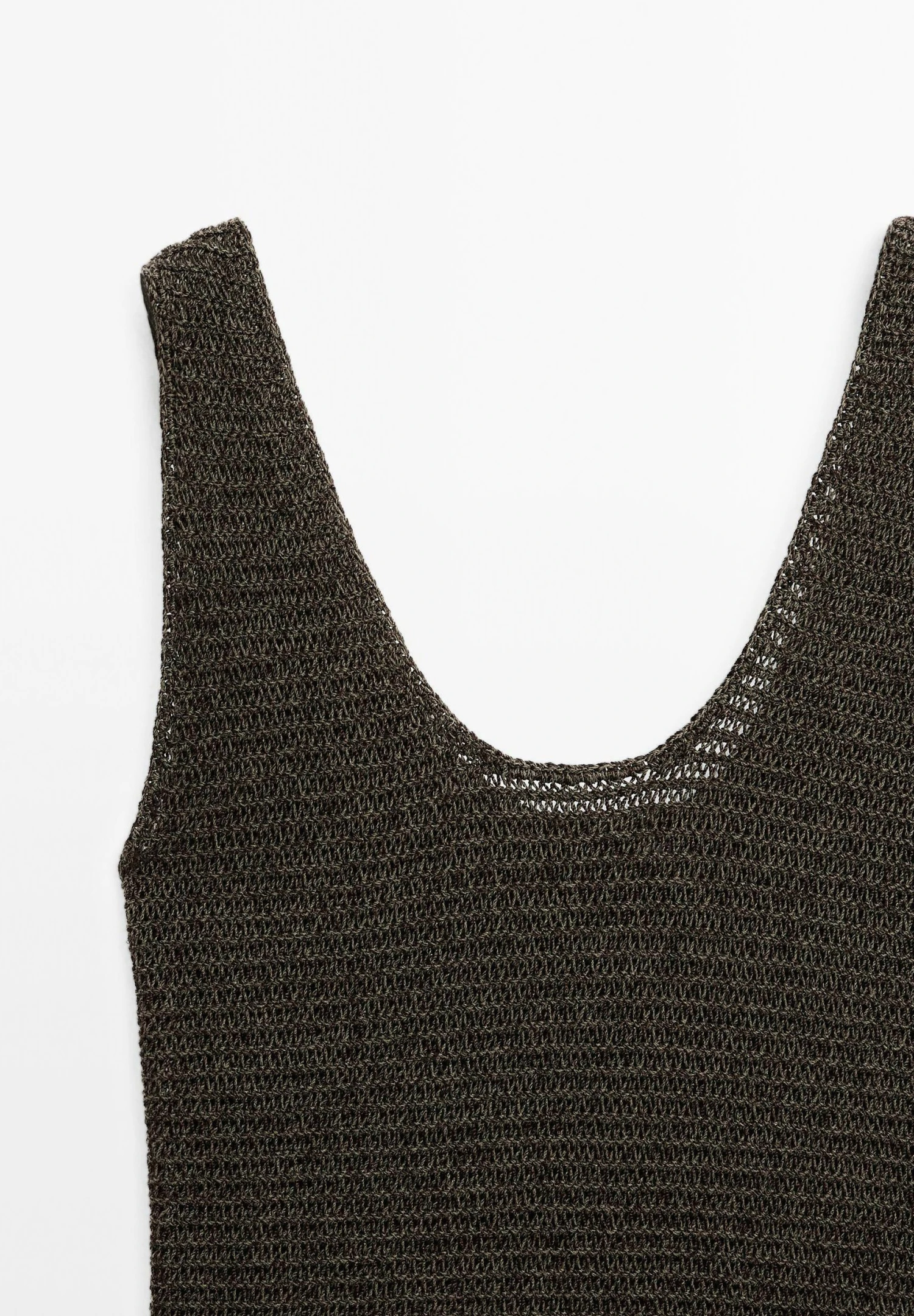 Massimo Dutti THICK STRAPS WITH ROUND NECK - Top - Mottled Dark Green 9 Massimo Dutti THICK STRAPS WITH ROUND NECK - Top - Mottled Dark Green - Image 7