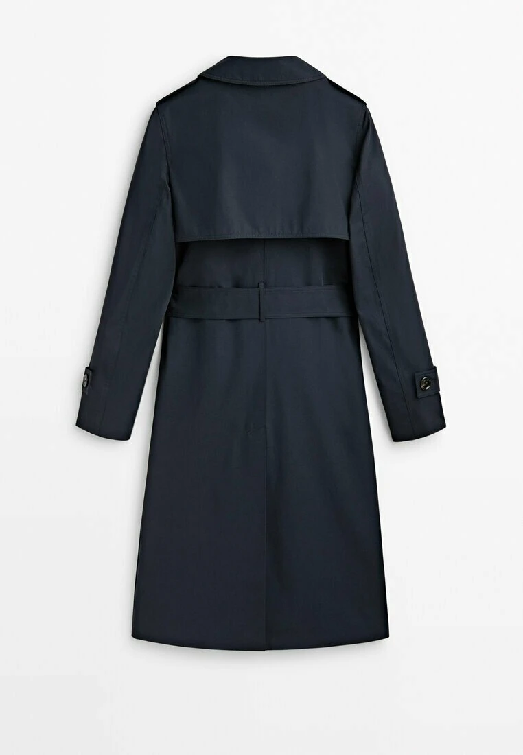 Massimo Dutti With Belt- Trenchcoat - Dark Blue 8 Massimo Dutti With Belt- Trenchcoat - Dark Blue - Image 6