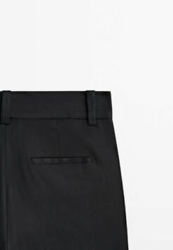 Massimo Dutti Blend Straight- Trousers - Black -Massimo Dutti Shop 42a01485ad3148a48900aba1d51b97e7