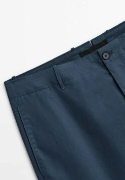 Massimo Dutti Studio - Wide Fit Poplin - Chinos - Metallic Blue -Massimo Dutti Shop 42a0f0d90f4a49b59330abe296c1271a