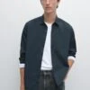 Massimo Dutti SLIM FIT STRETCH - Shirt - Dark Blue -Massimo Dutti Shop 42a6de24dde94485a3fad58bae6860bb