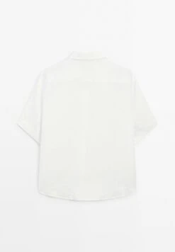 Massimo Dutti SHORT SLEEVE GARMENT - Button-down Blouse - White -Massimo Dutti Shop 42c28471e13e4c6e906dc3d758a0a5f7