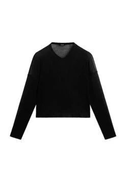Massimo Dutti SEMI-SHEER LOOSE-FITTING V-NECK - Jumper - Black -Massimo Dutti Shop 42ce5fffa1764fffaa4ef07a1c662795