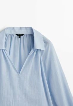 Massimo Dutti Voile With Gathered Details - Blouse - Light Blue -Massimo Dutti Shop 42d6976b95fb46d3aeffeef5468cc4c4