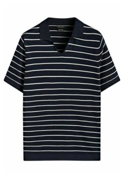 Massimo Dutti Striped Short Sleeve - Polo Shirt - Blue/Black Denim -Massimo Dutti Shop 42dbde2ec2c44a53810614df2407aec8