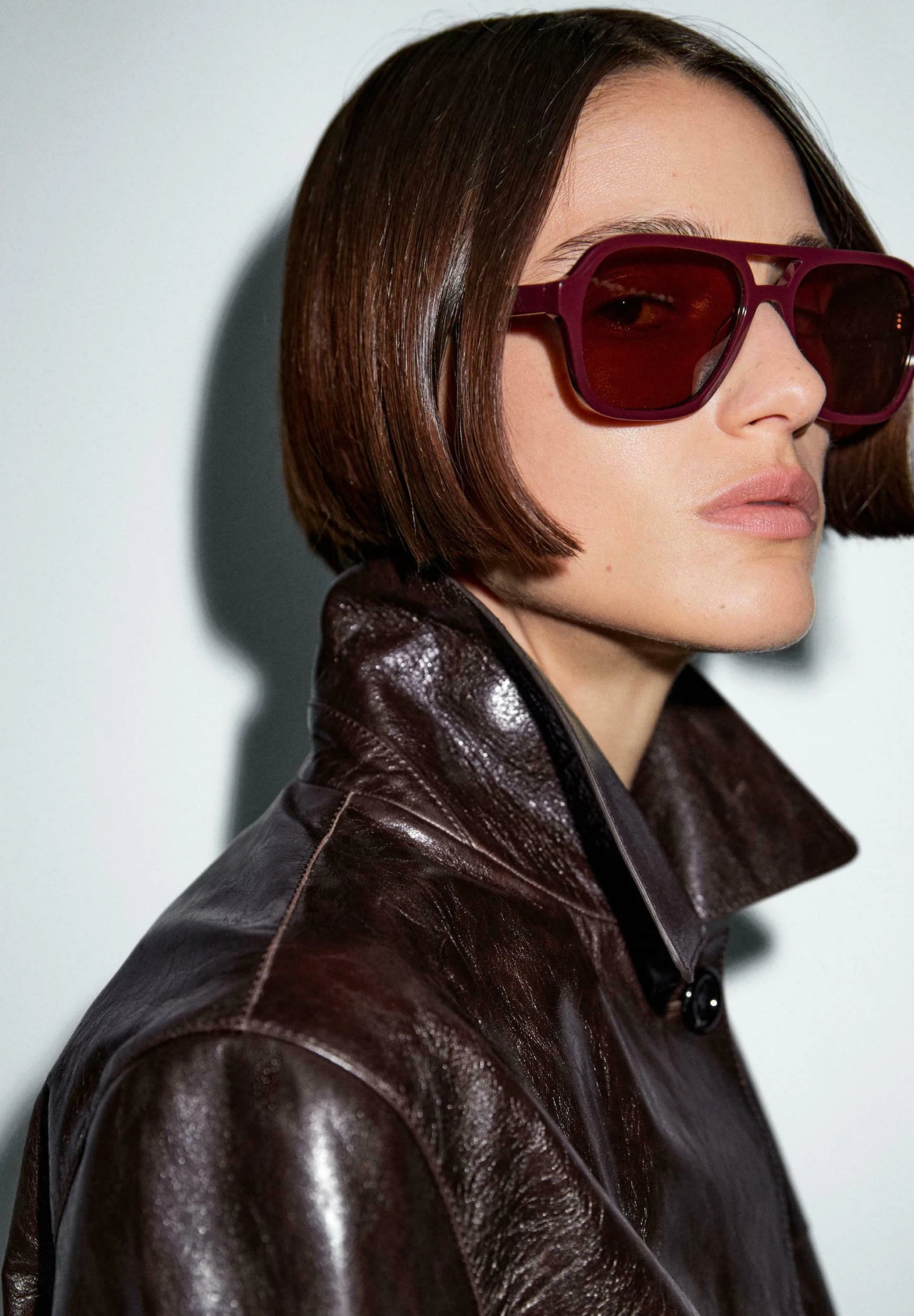 Massimo Dutti Leather Jacket - Bordeaux 5 Massimo Dutti Leather Jacket - Bordeaux - Image 3