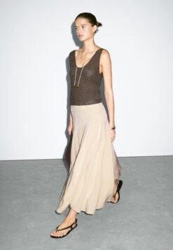 Massimo Dutti FLOUNCE MIDI - Pleated Skirt - BEIGE -Massimo Dutti Shop 42ff697ac7384a038f9878bf9462eef8