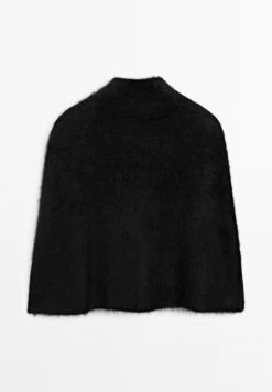 Massimo Dutti BRUSHED FINISH CAPE - Jumper - Black -Massimo Dutti Shop 432bacdeb4fe4811832c127c638aa464
