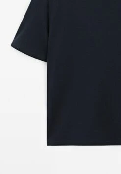 Massimo Dutti SHORT-SLEEVE WITH BACK SEAM DETAIL - Basic T-shirt - Dark Blue -Massimo Dutti Shop 4343609197e64e95b4a9c9cf865103ee