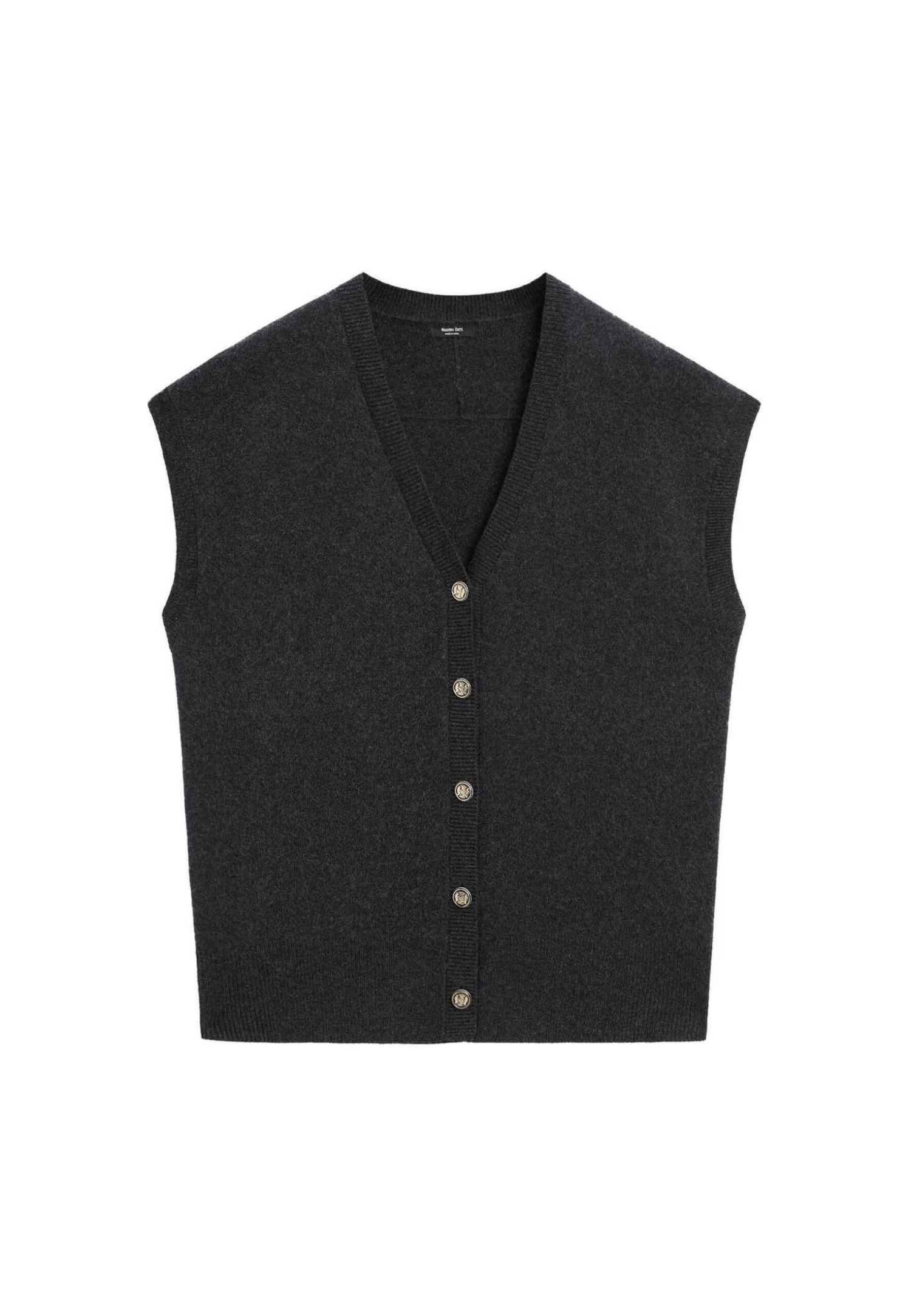 Massimo Dutti V-NECK WITH GOLDEN BUTTONS - Waistcoat - Mottled Light Grey 8 Massimo Dutti V-NECK WITH GOLDEN BUTTONS - Waistcoat - Mottled Light Grey - Image 6