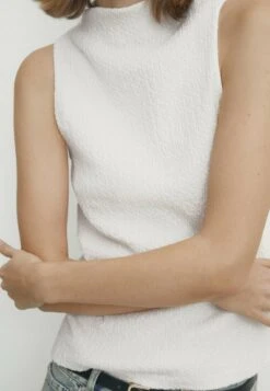 Massimo Dutti Textured Mock Turtleneck - Top - Beige -Massimo Dutti Shop 4393125cebb5490a800ec9fa87f48b1a