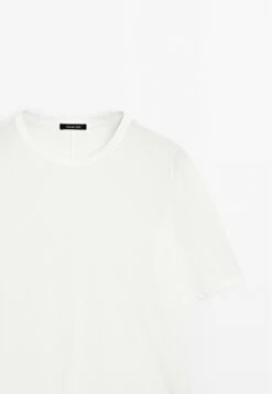 Massimo Dutti BOXY FIT SHORT SLEEVE - Basic T-shirt - White -Massimo Dutti Shop 43b32bc6ea8e465183822e61c1ab3c63
