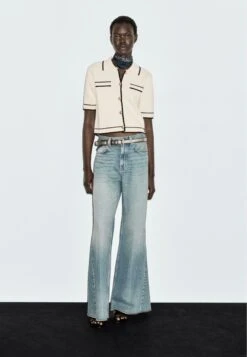 Massimo Dutti SHORT SLEEVE WITH BUTTONS - Cardigan - Beige -Massimo Dutti Shop 43b9c27b42004ad9b10b251f6dab777b