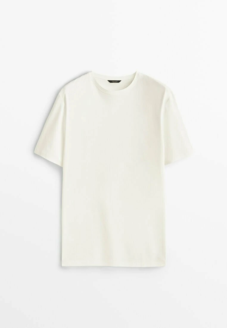 Massimo Dutti KurzärmeligesAus Reiner- Basic T-Shirt - Beige 8 Massimo Dutti KurzärmeligesAus Reiner- Basic T-Shirt - Beige - Image 6