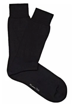 Massimo Dutti Plain Scottish- Socks - Blue/Black Denim