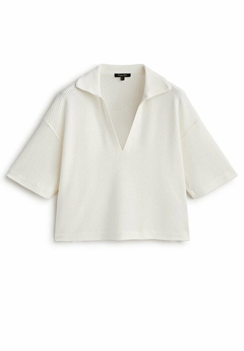 Massimo Dutti Textured - Polo Shirt - Beige 3 Massimo Dutti Textured - Polo Shirt - Beige