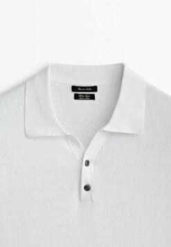 Massimo Dutti With V-Neck And Buttons - Polo Shirt - White -Massimo Dutti Shop 444e079d87374c46a8b588d8c9416490