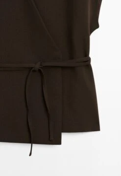 Massimo Dutti DOUBLE-BREASTED V-NECK WITH TIES - Summer Jacket - Mottled Dark Brown -Massimo Dutti Shop 449200c52b1d4eab9b21f6f38a19ab2a