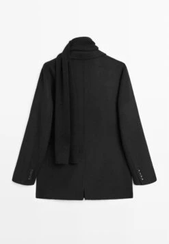 Massimo Dutti LAPEL COLLAR WITH DETACHABLE SCARF - Blazer - Black -Massimo Dutti Shop 44be1a1b2a9d40d9989a189eda197c7c