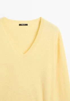 Massimo Dutti V-NECK LONG SLEEVE - Jumper - Yellow -Massimo Dutti Shop 44ce68193d4b4f739ef4c7a99cc8b22e