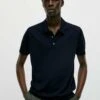Massimo Dutti Kurzärmeliger - Polo Shirt - Dark Blue