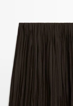 Massimo Dutti PLEATED MIDI - A-line Skirt - Dark Brown -Massimo Dutti Shop 44e14833590445879475fecd6c668ea9