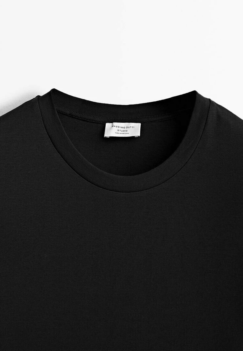 Massimo Dutti Studio -Short Sleeve - Basic T-Shirt - Black 11 Massimo Dutti Studio -Short Sleeve - Basic T-Shirt - Black - Image 9