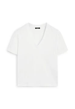 Massimo Dutti V-NECK SHORT SLEEVE - Basic T-shirt - White -Massimo Dutti Shop 44ec7936f4e24282b5563792de2f215f