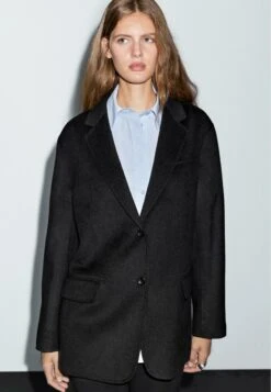 Massimo Dutti LAPEL COLLAR WITH DETACHABLE SCARF - Blazer - Black -Massimo Dutti Shop 4504fc2755e84f9ea9b0ae049cce1321