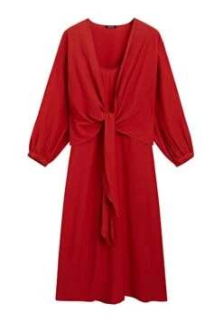 Massimo Dutti MIDI WITH KNOTTED NECKLINE - Cocktail Dress / Party Dress - Red -Massimo Dutti Shop 4518e11ae49b45f69d75ff8f56c121b0