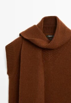 Massimo Dutti SLEEVELESS V-NECK WITH SCARF - Jumper - Brown -Massimo Dutti Shop 4533335b8d32442c923d4423cb7bca92