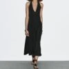 Massimo Dutti HALTER MIDI WITH LOW-CUT BACK - Cocktail Dress / Party Dress - Black -Massimo Dutti Shop 45490606d23449f5bca7a312b8062190