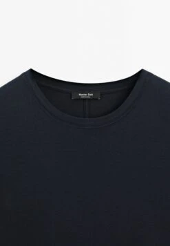 Massimo Dutti SHORT-SLEEVE WITH BACK SEAM DETAIL - Basic T-shirt - Dark Blue -Massimo Dutti Shop 457c8d8277684faa990d63cdf68a96ad